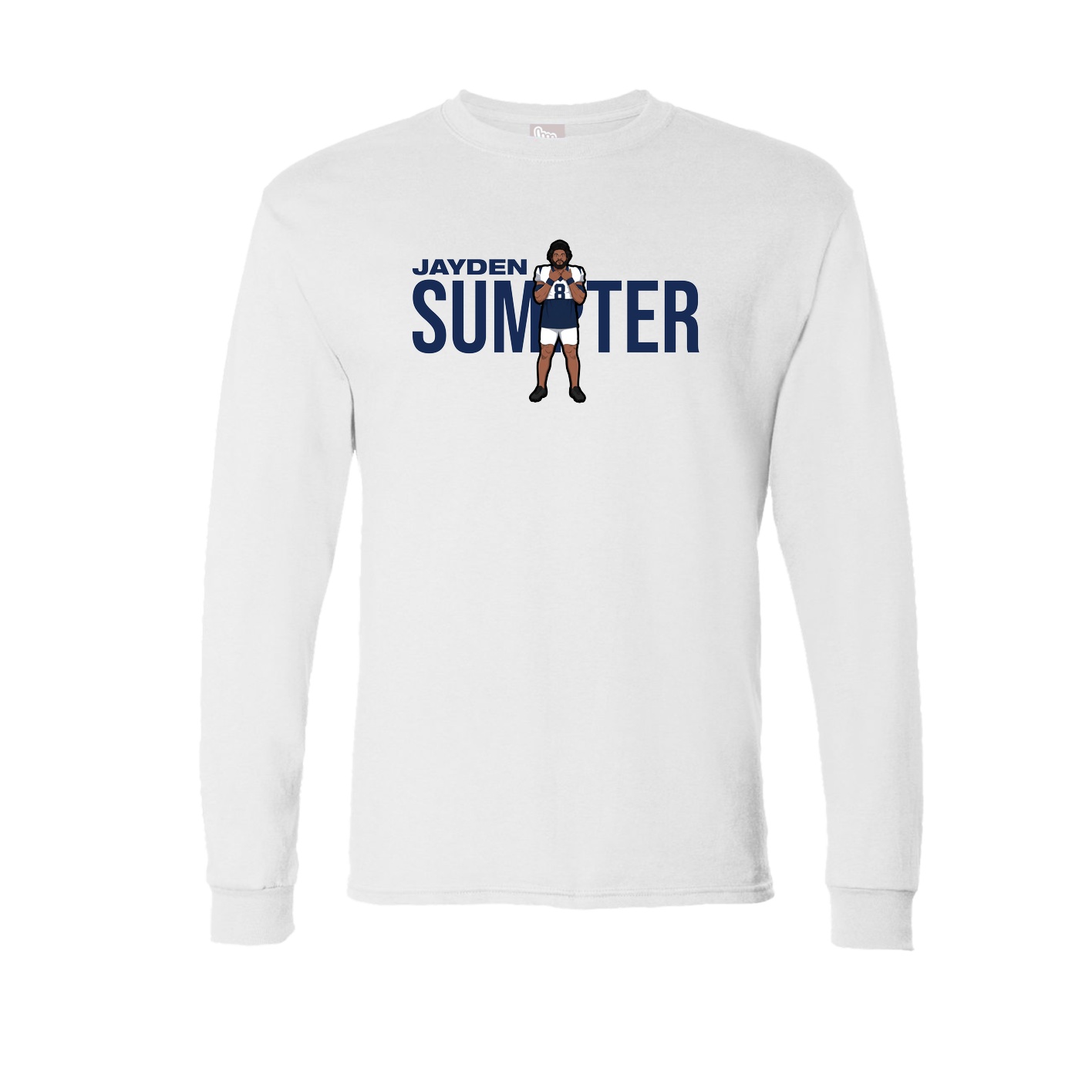 Long Sleeve Tee — Player Name in White