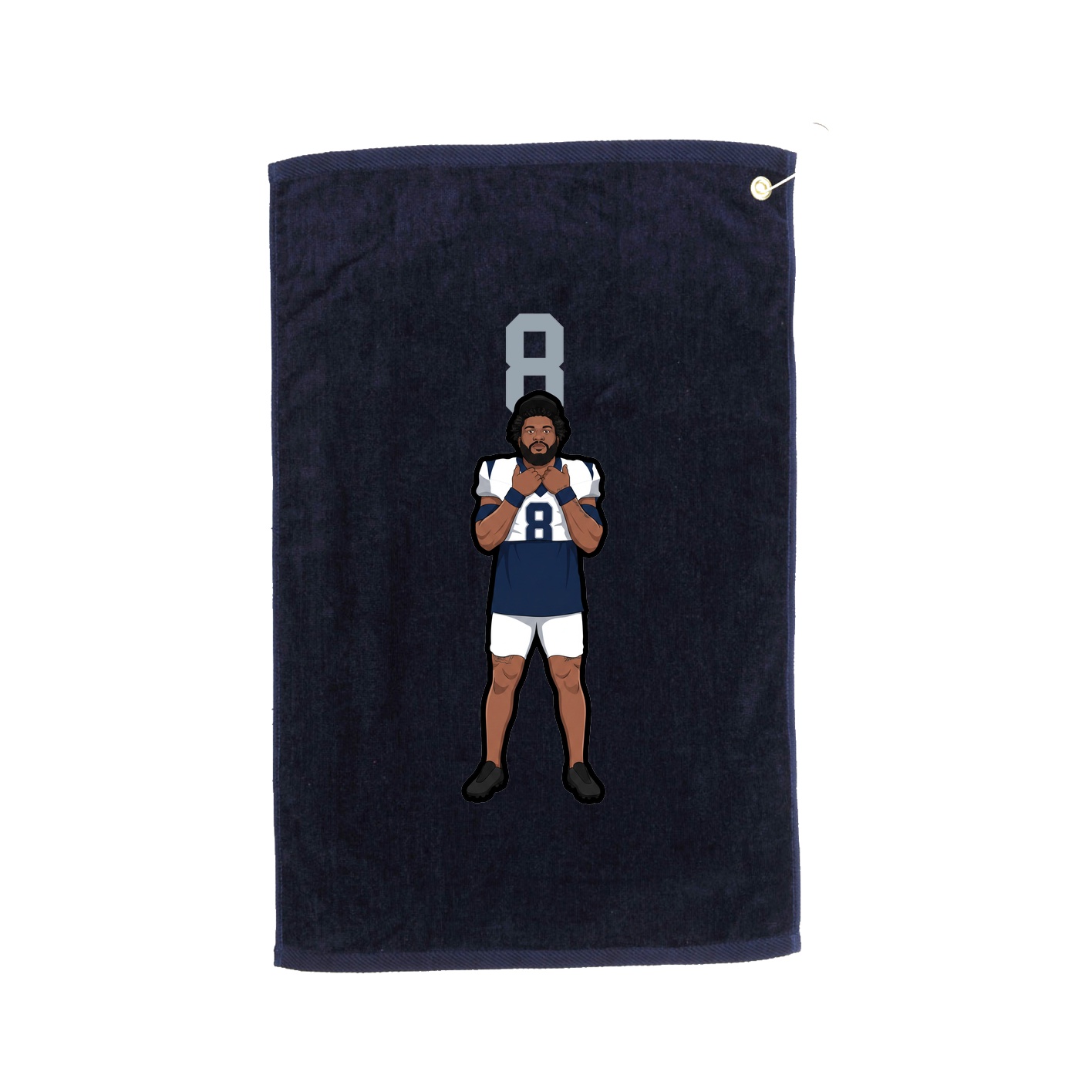 Golf Towel — Number Top in Navy