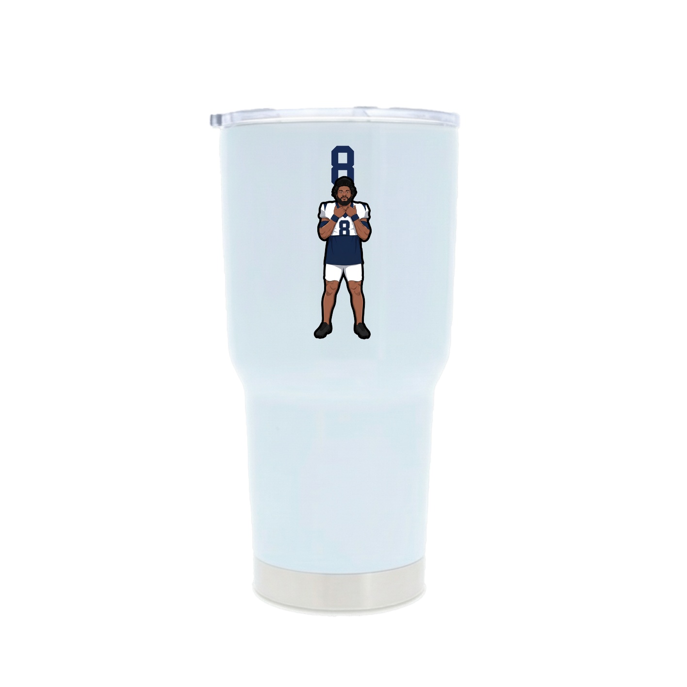 30oz Stainless Steel Tumbler — Number Top in White