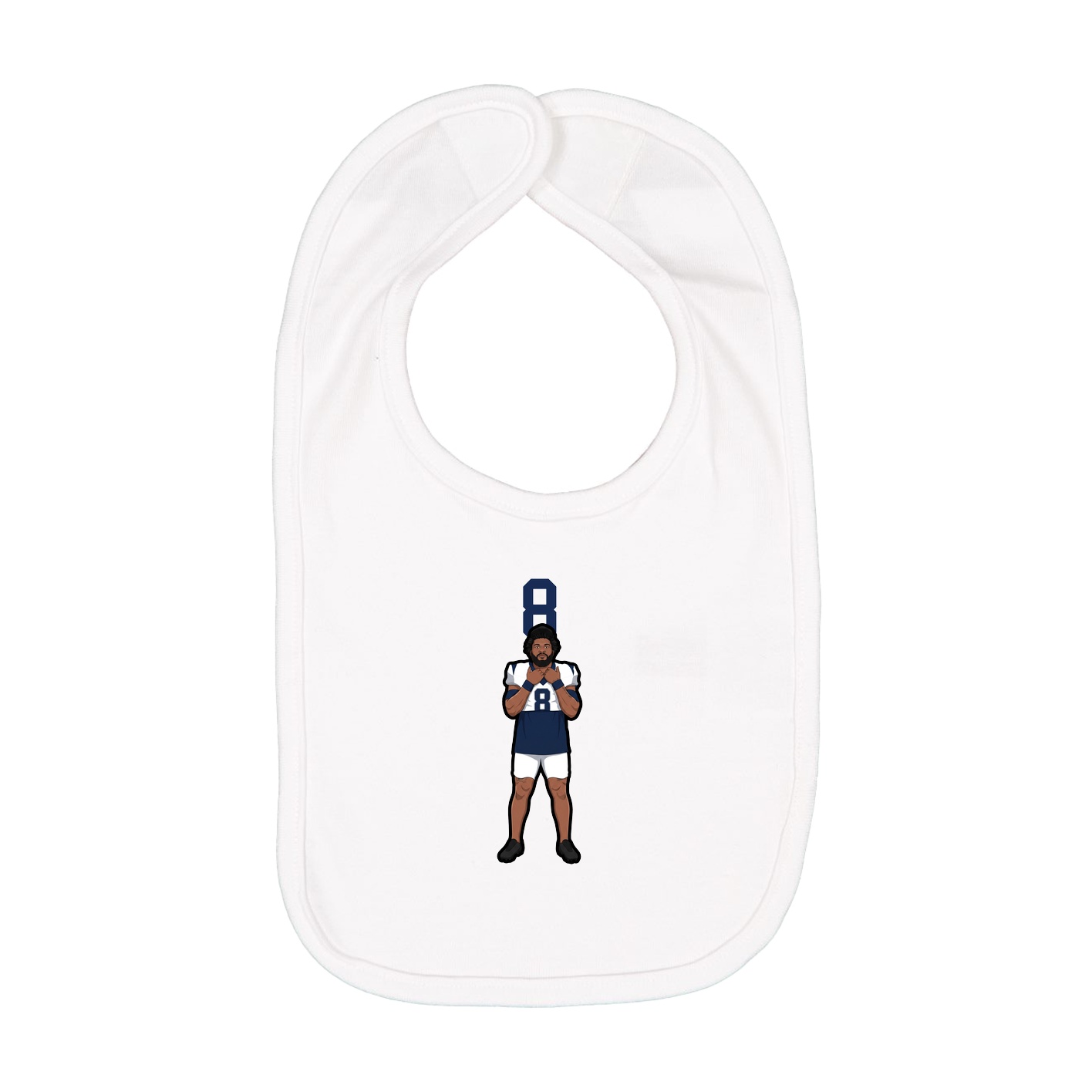 Infant Bib — Number Top in White