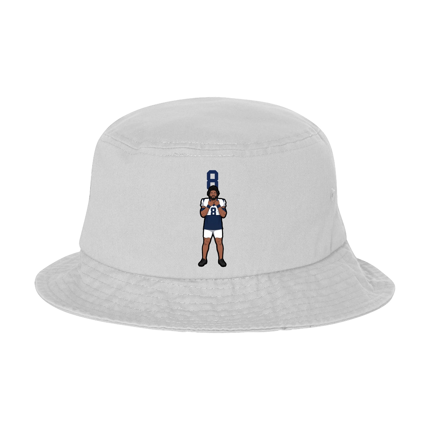 Bucket Cap — Number Top in White