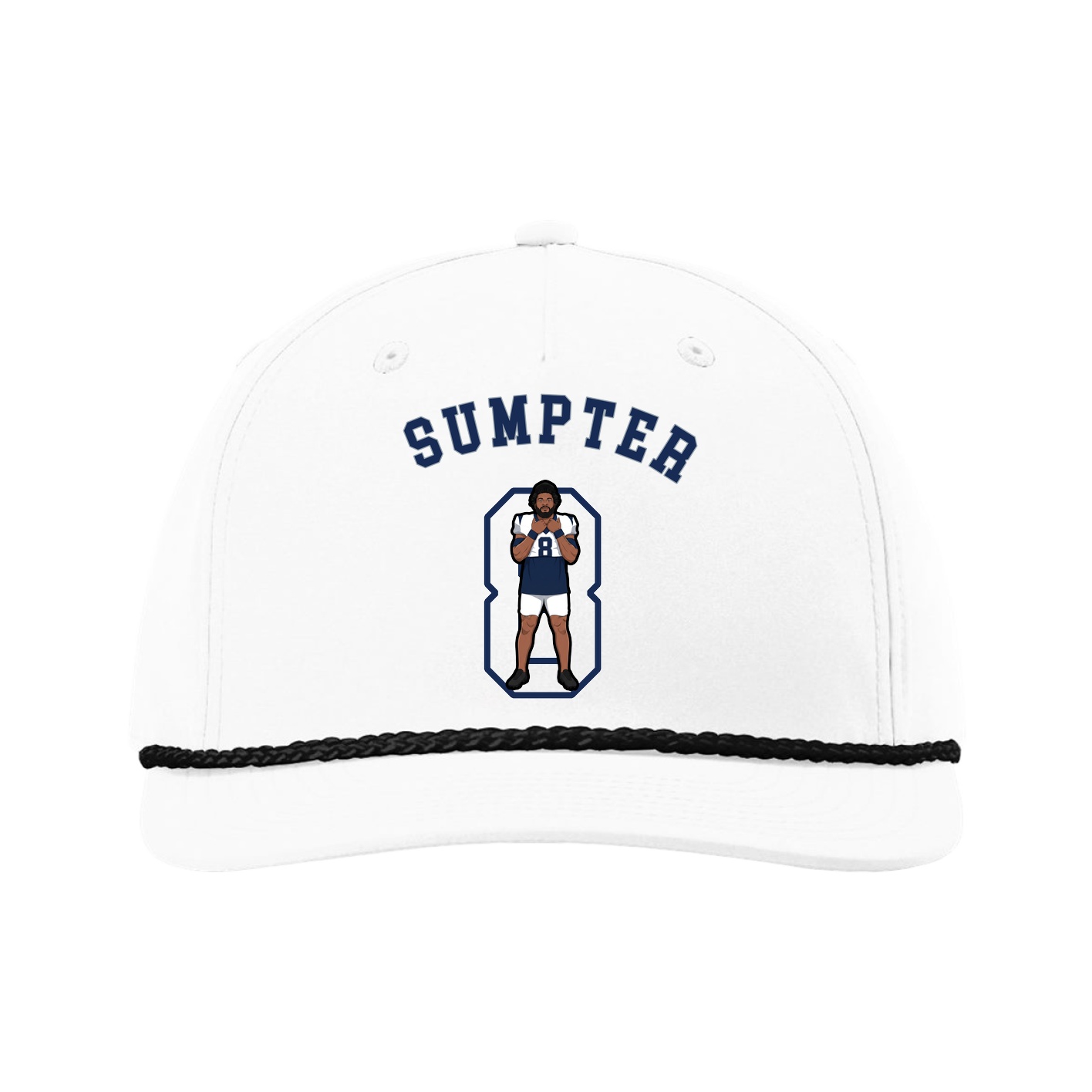 Five-Panel Classic Rope Cap — Shirsey Arch in White