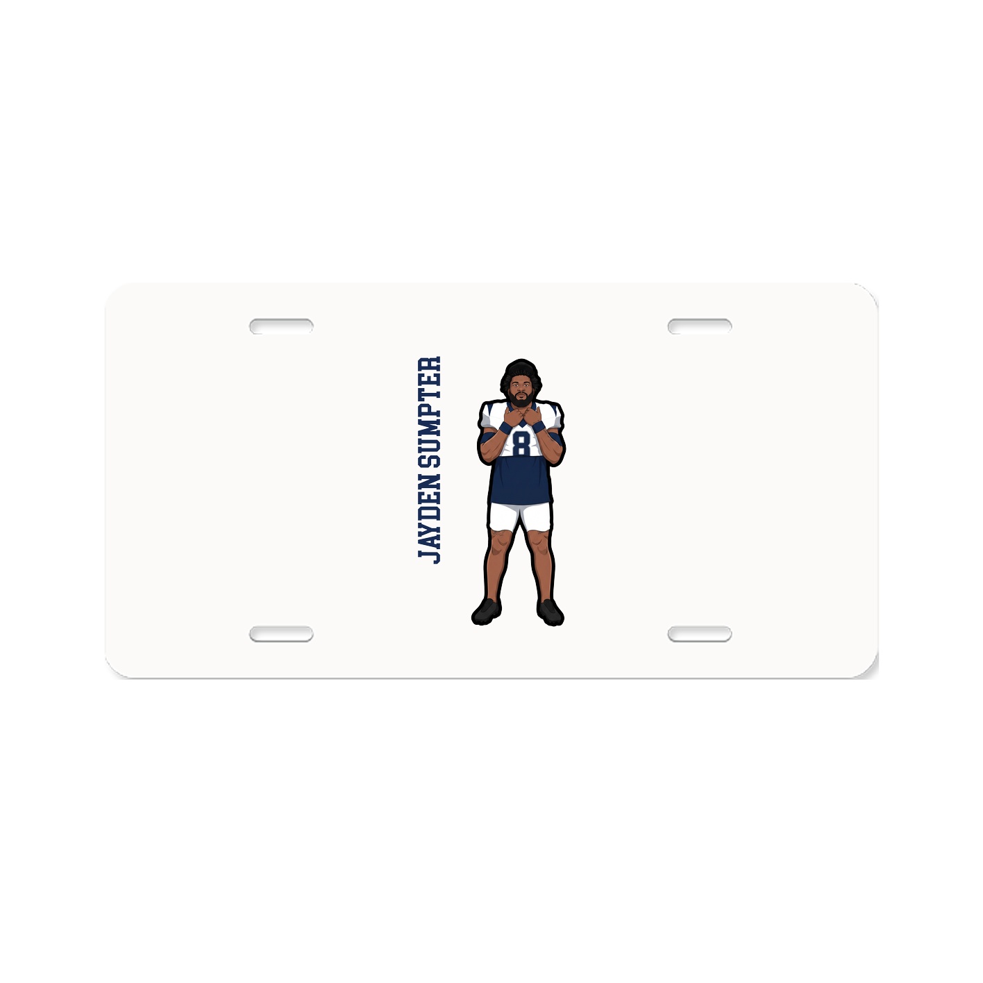License Plate — Name Vertical in Classic