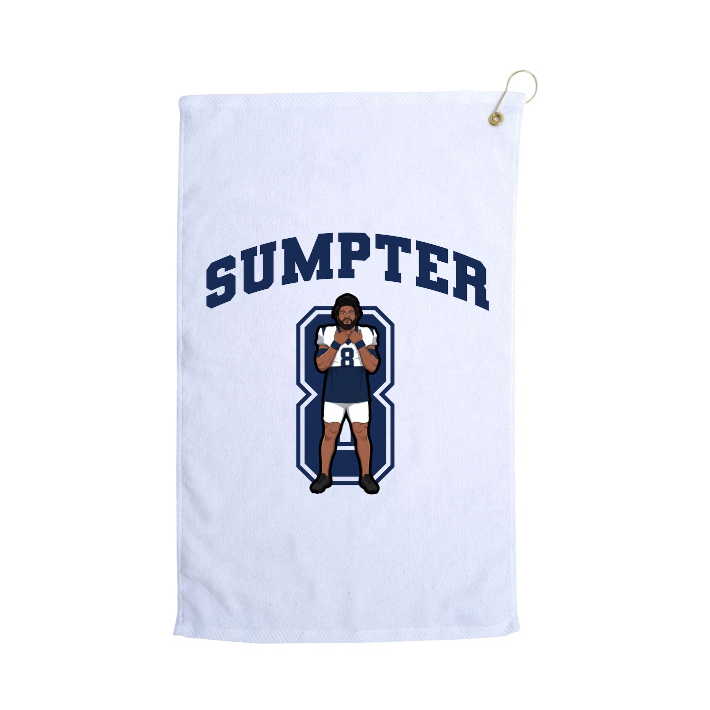 Golf Towel — Number in White