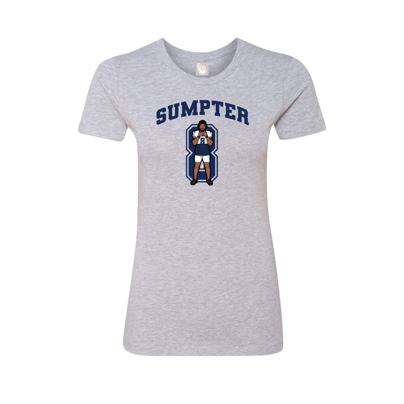 Fitted Women's Tee — Number in Grey