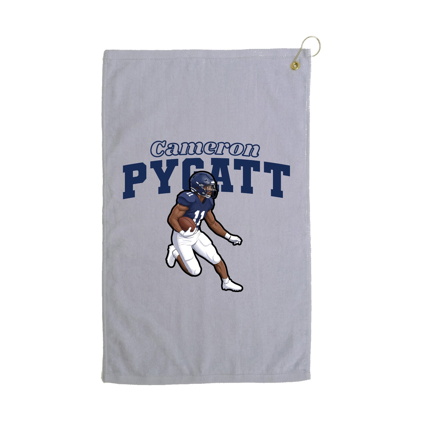 Golf Towel — Name Arch in Grey