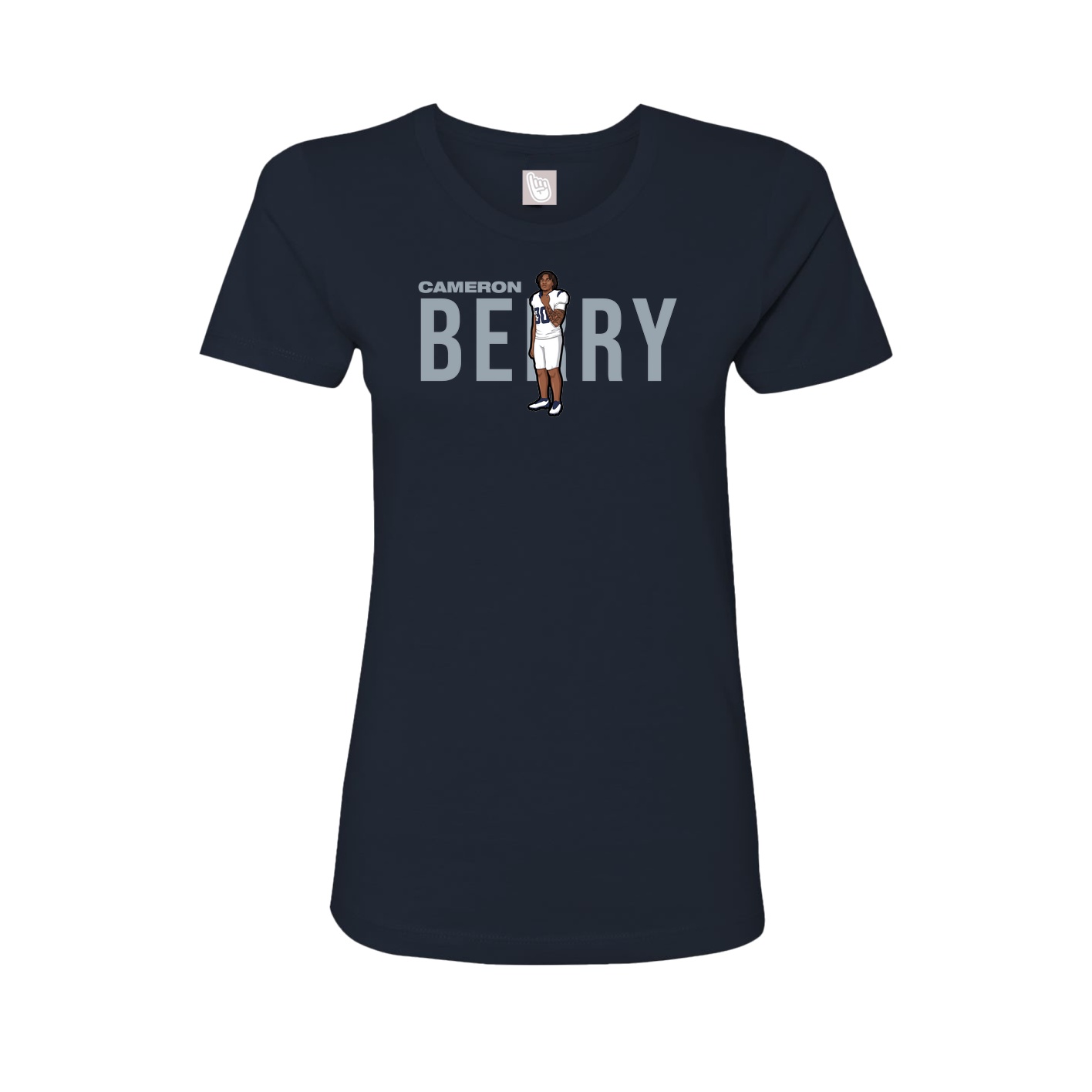 Fitted Women's Tee — Player Name in Navy