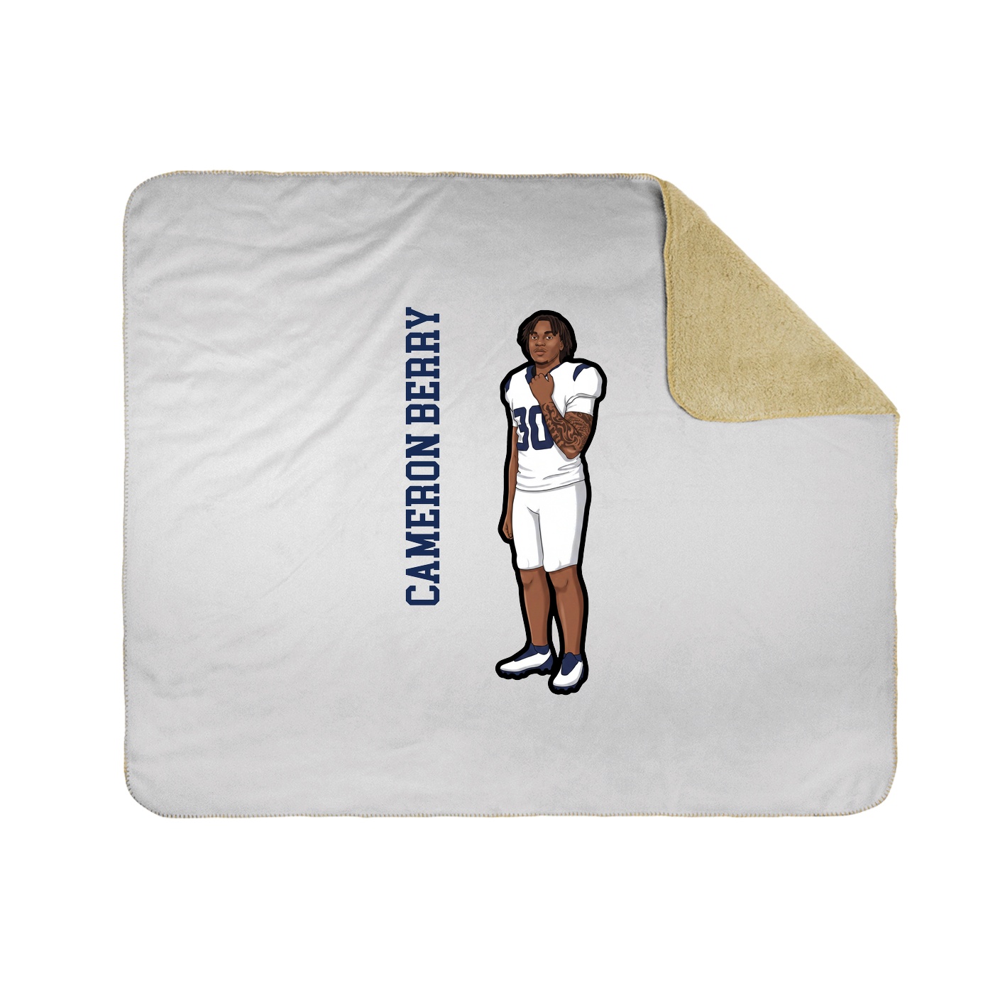 Throw Blanket — Name Vertical in White