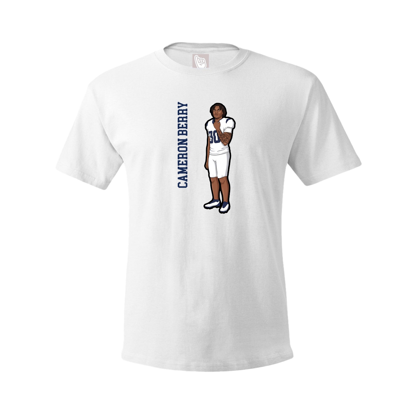 Youth Tee — Name Vertical in White