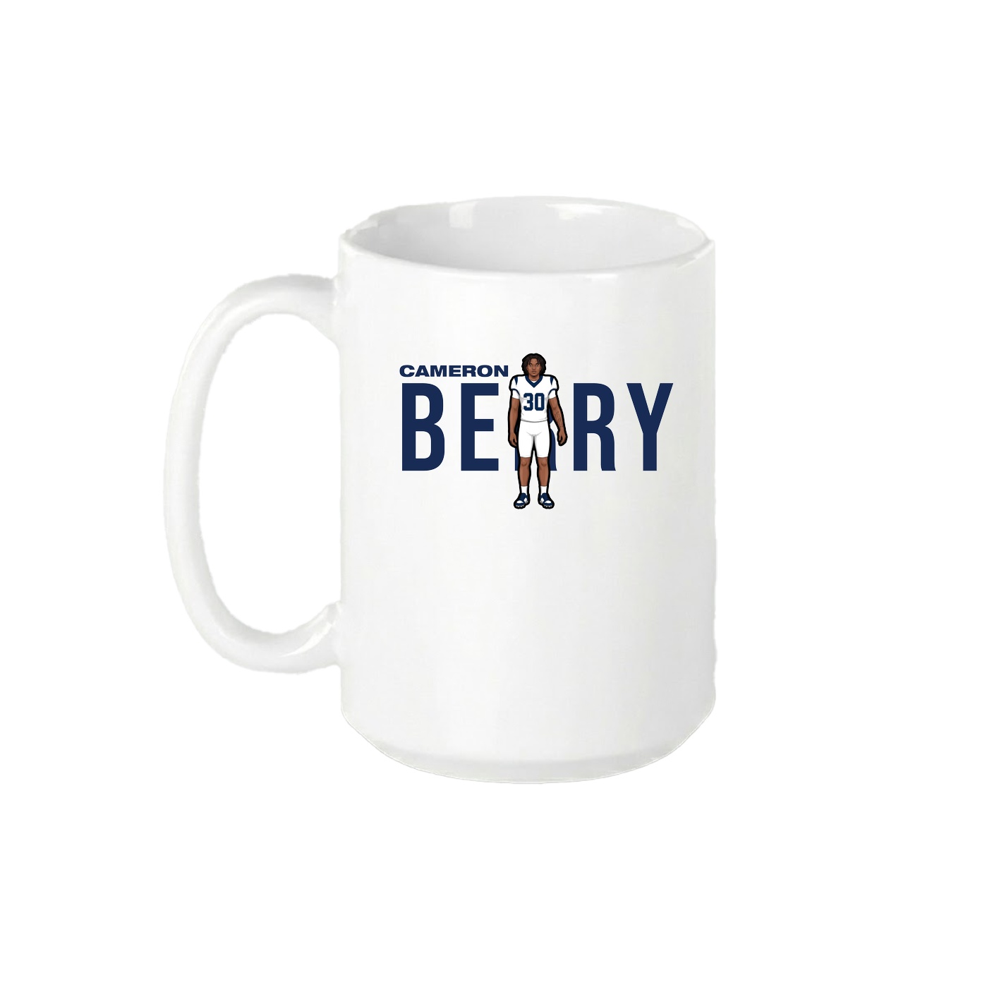 15oz Coffee Mug — Player Name in White