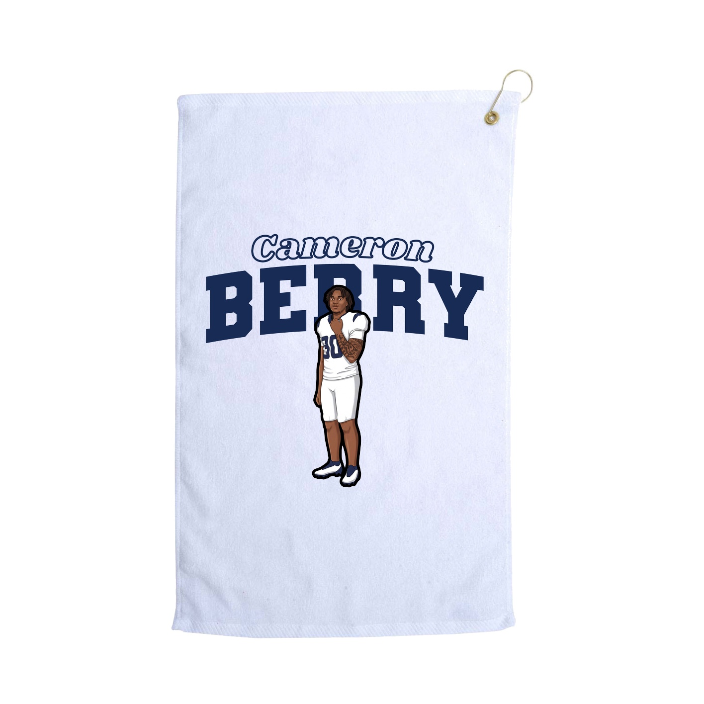 Golf Towel — Name Arch in White
