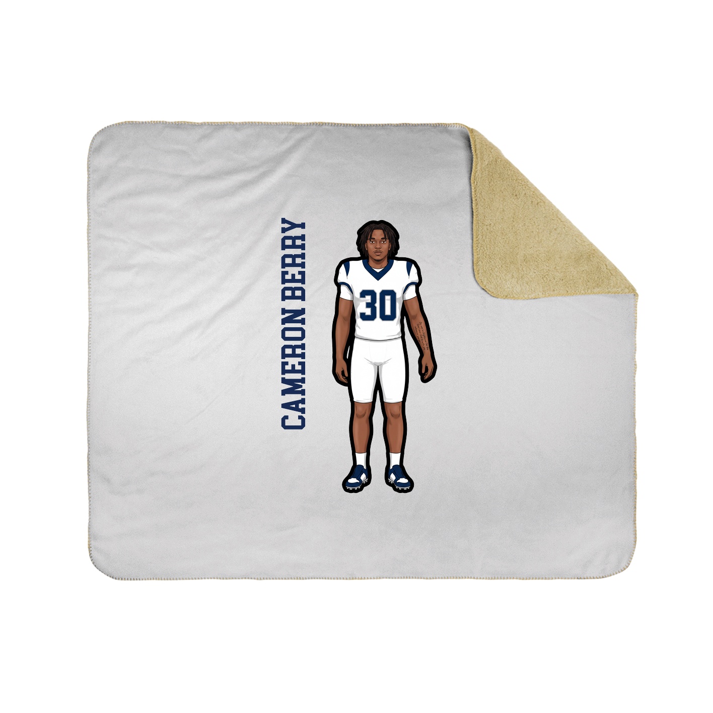 Throw Blanket — Name Vertical in White