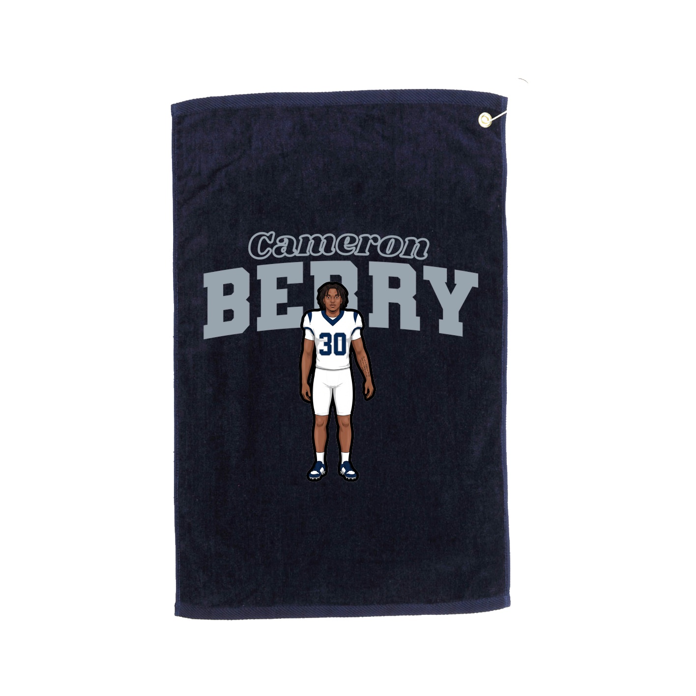 Golf Towel — Name Arch in Navy