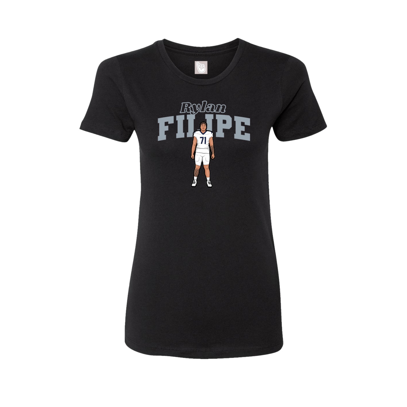 Fitted Women's Tee — Name Arch in Black