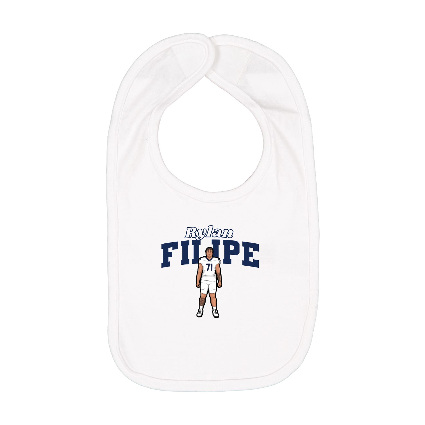 Infant Bib — Name Arch in White