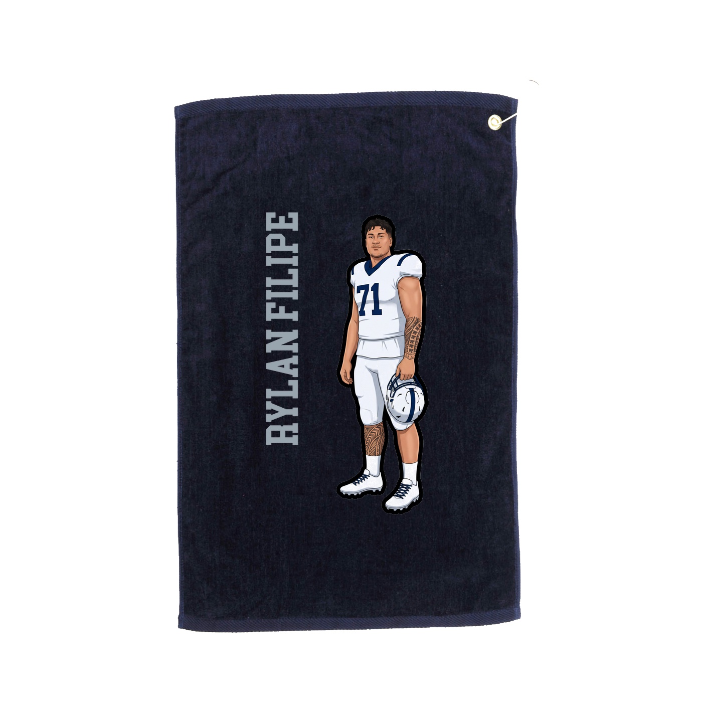 Golf Towel — Name Vertical in Navy