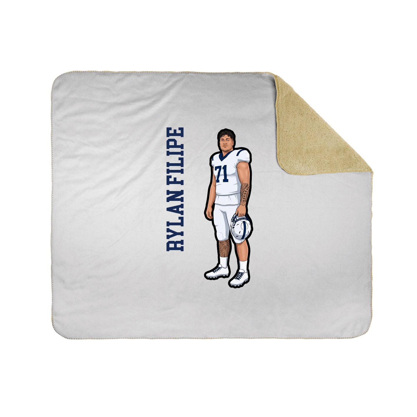 Throw Blanket — Name Vertical in White