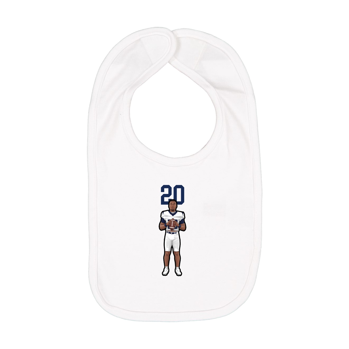 Infant Bib — Number Top in White
