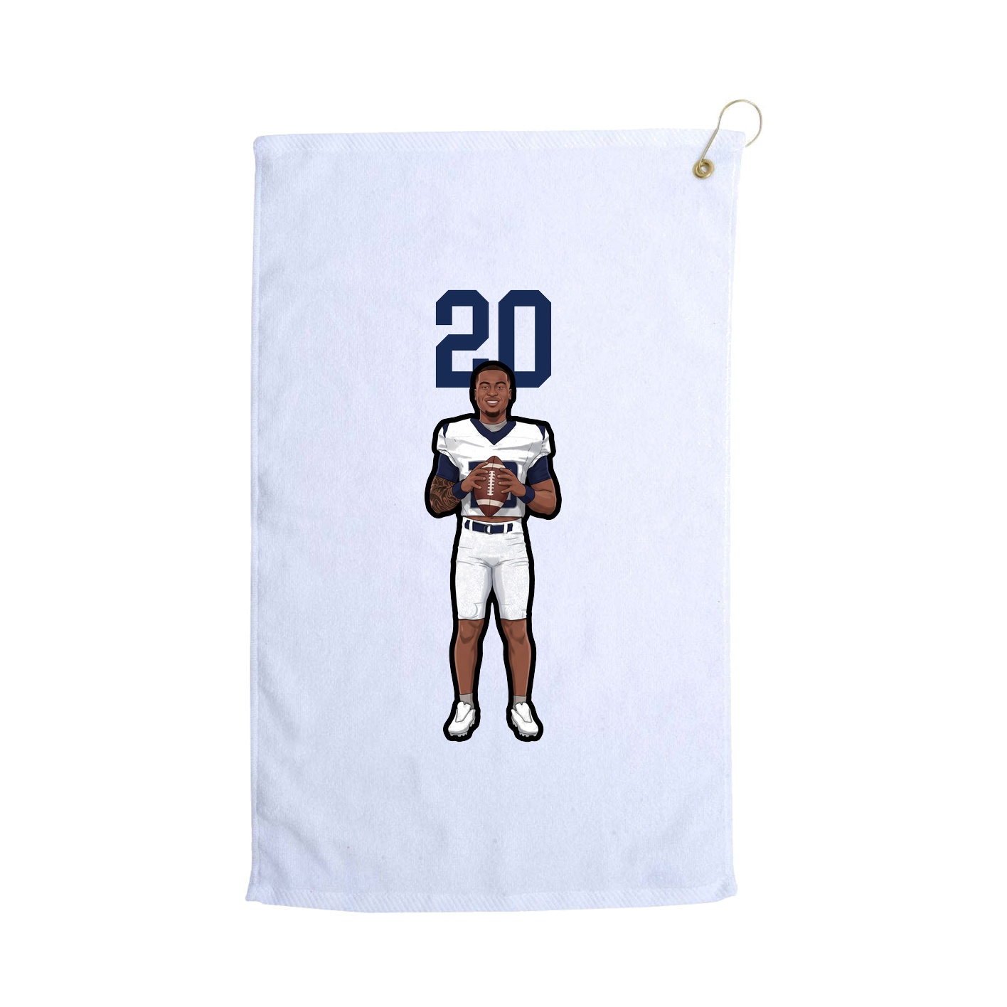 Golf Towel — Number Top in White