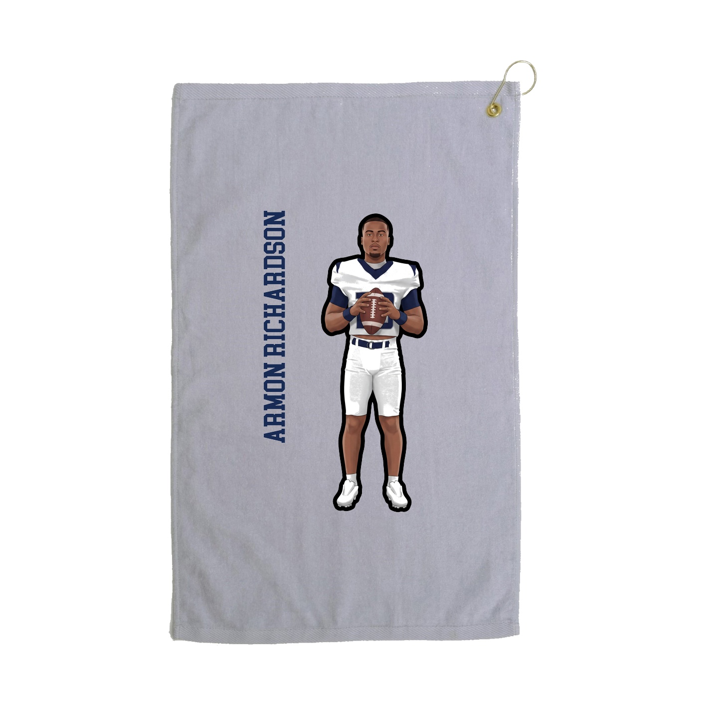 Golf Towel — Name Vertical in Grey