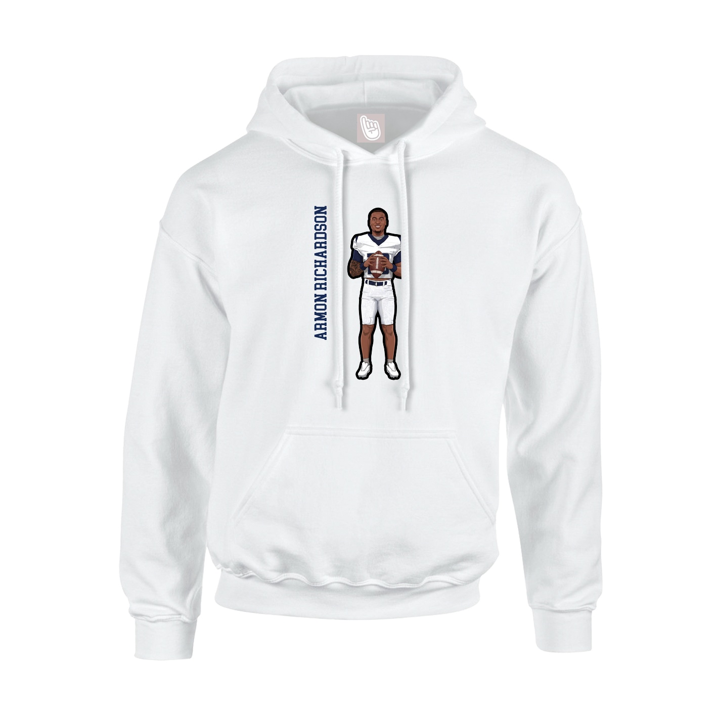 Hoodie — Name Vertical in White