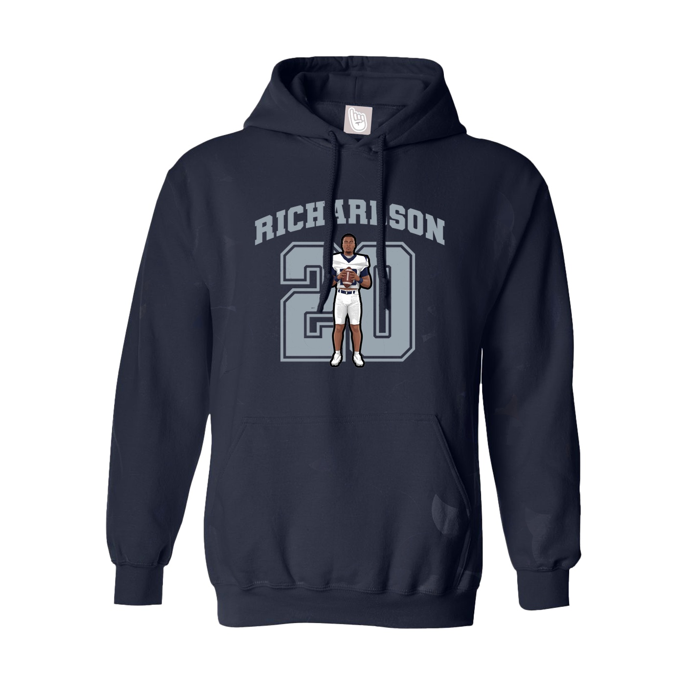 Youth Hoodie — Number in Navy