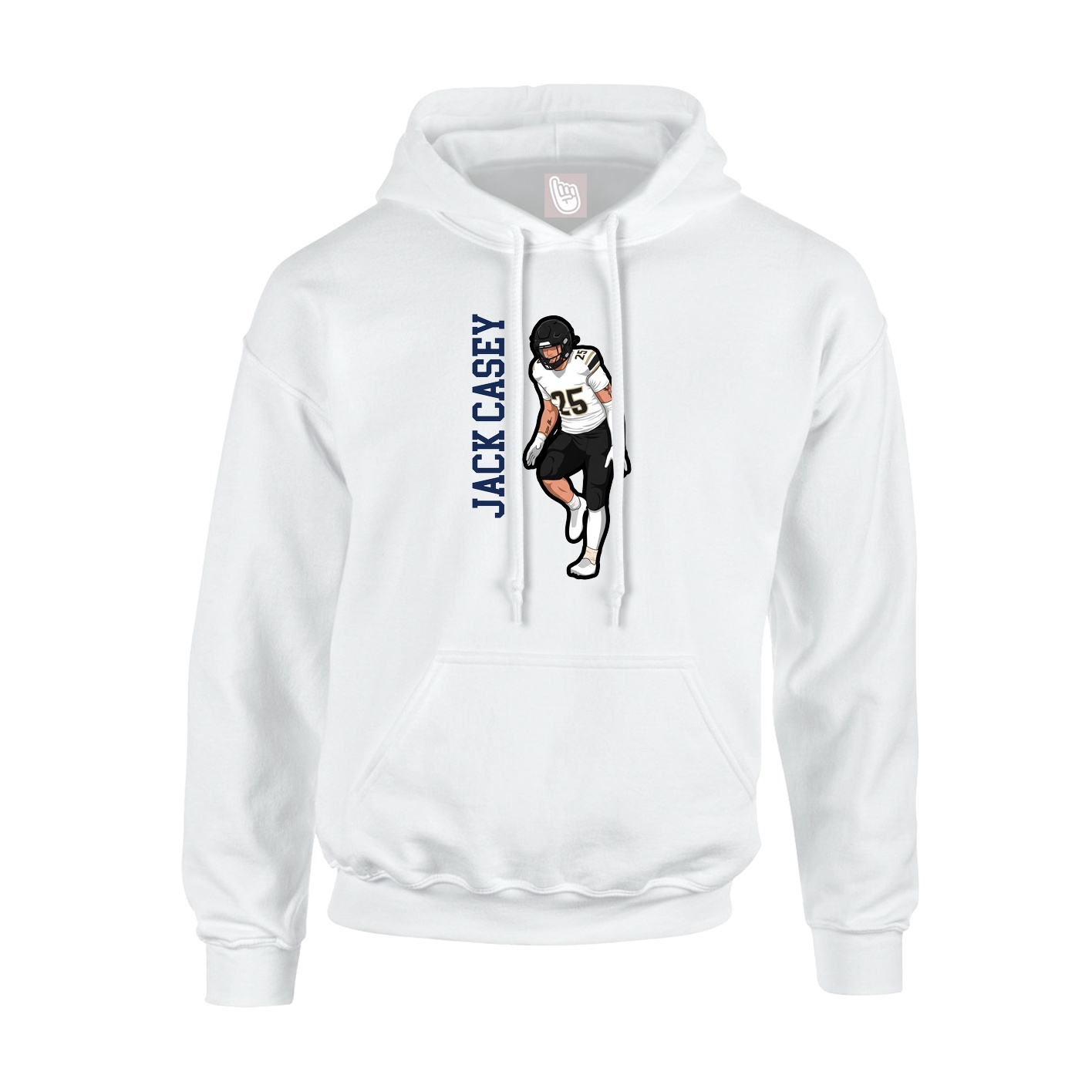 Hoodie — Name Vertical in White