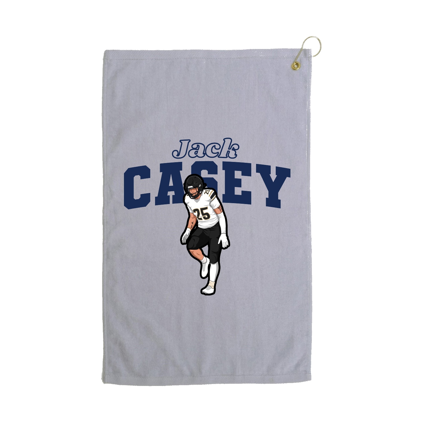 Golf Towel — Name Arch in Grey