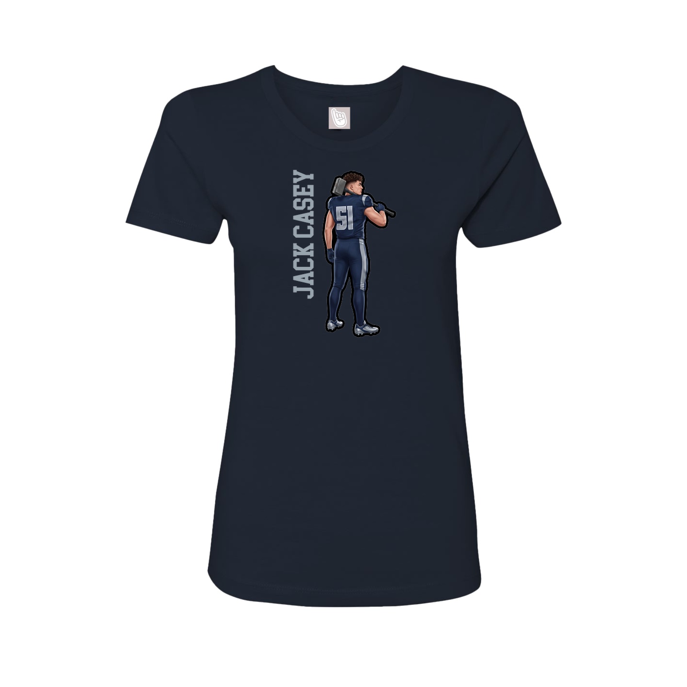 Fitted Women's Tee — Name Vertical in Navy