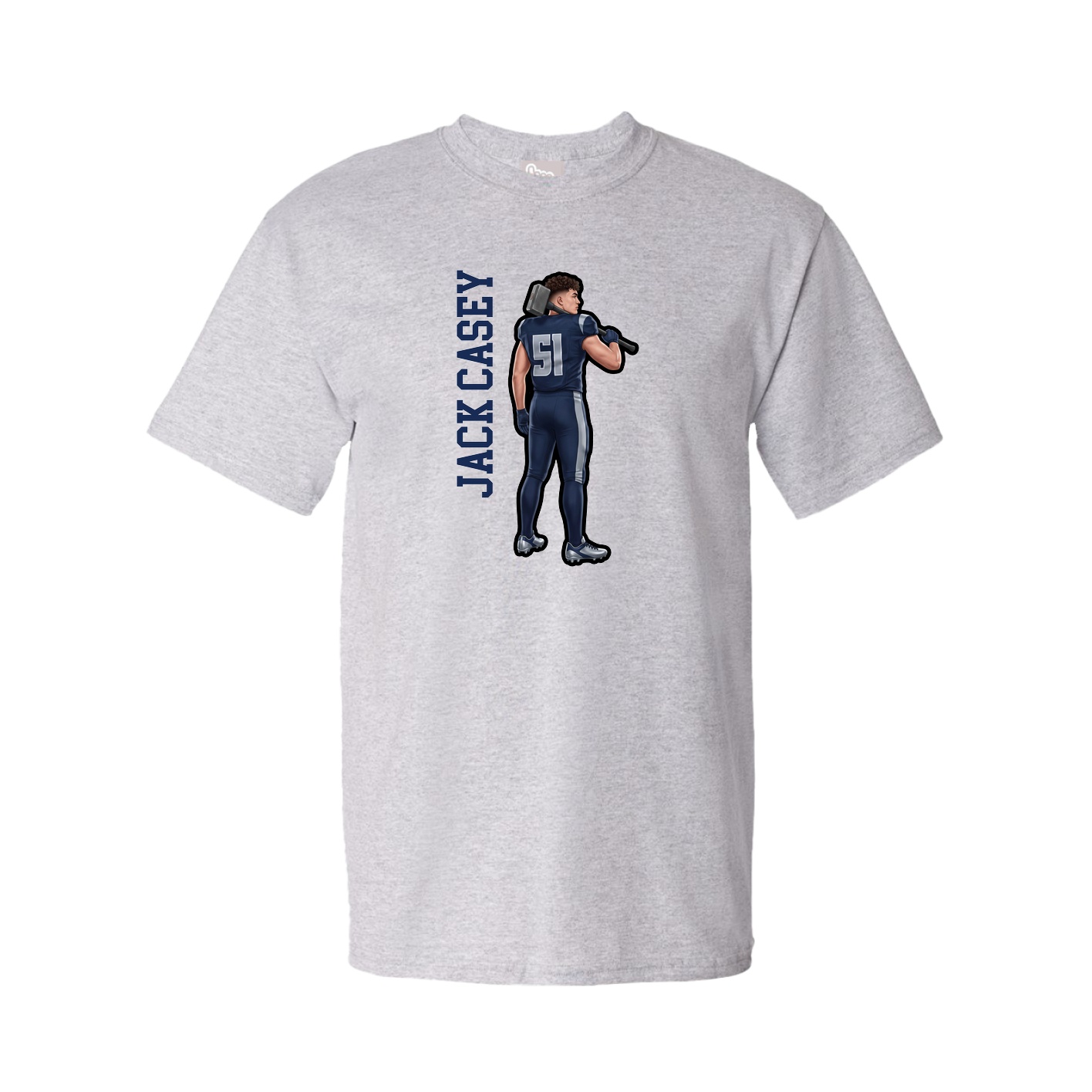 Youth Tee — Name Vertical in Grey