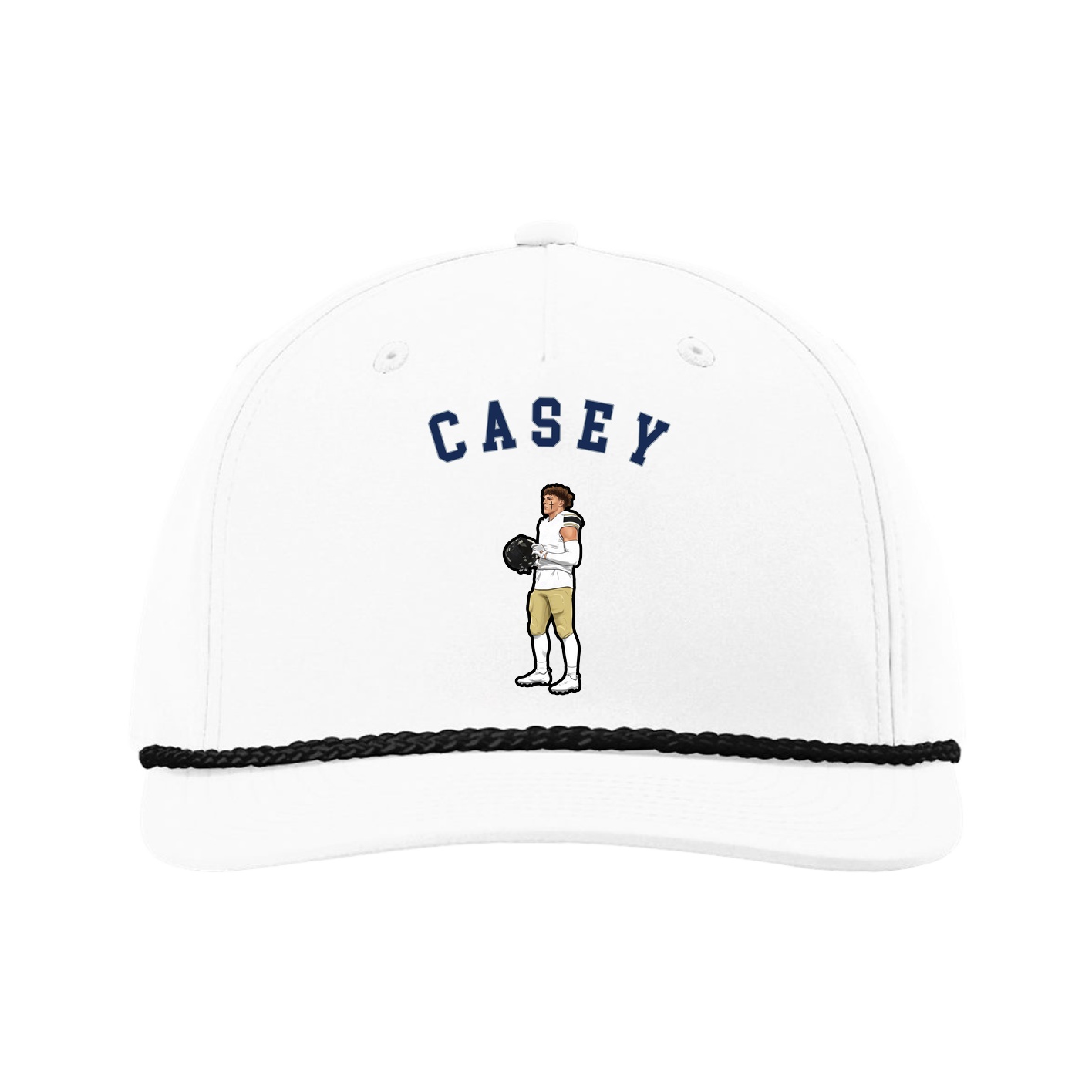 Five-Panel Classic Rope Cap — Shirsey Arch in White