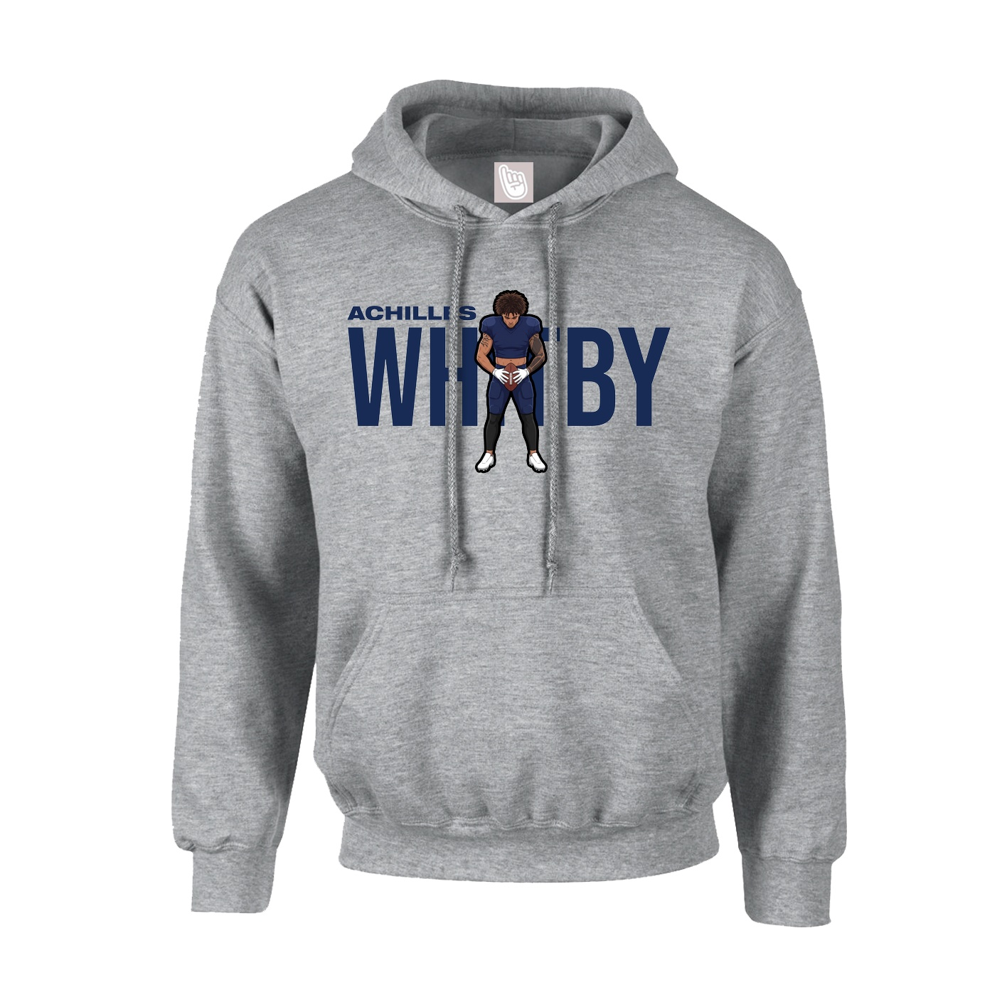 Hoodie — Player Name in Grey