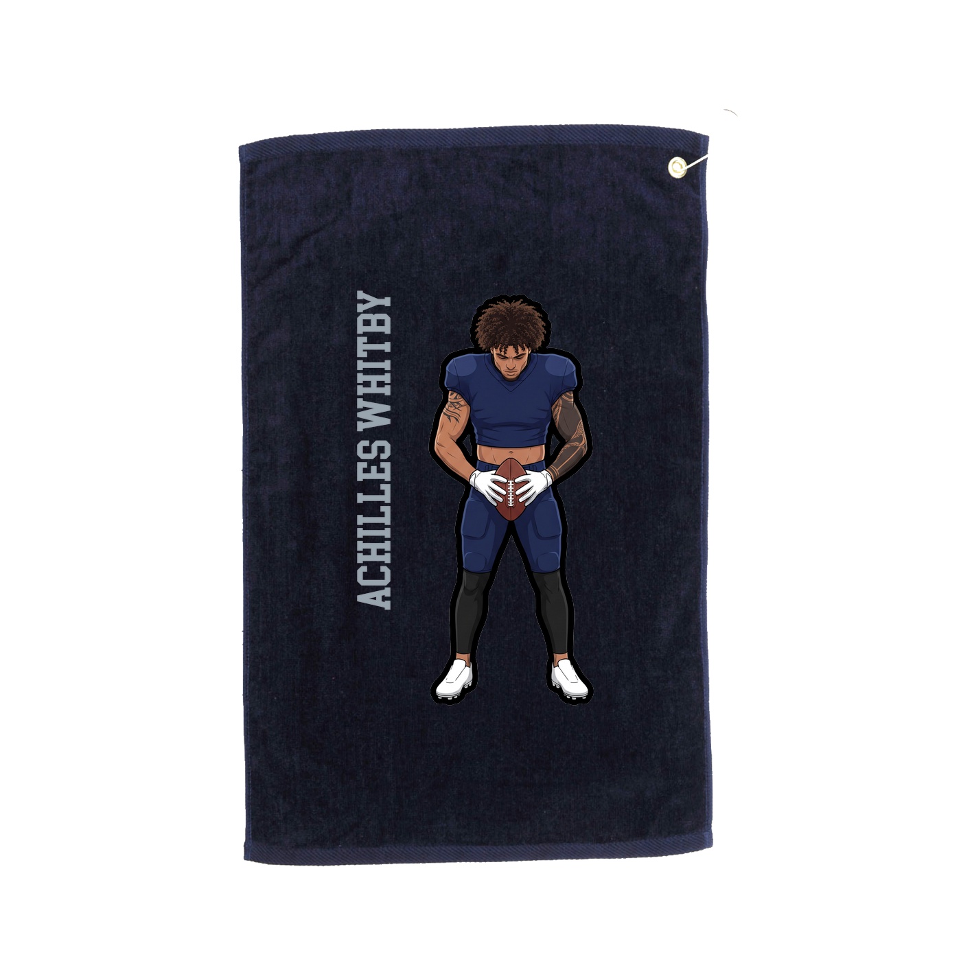 Golf Towel — Name Vertical in Navy