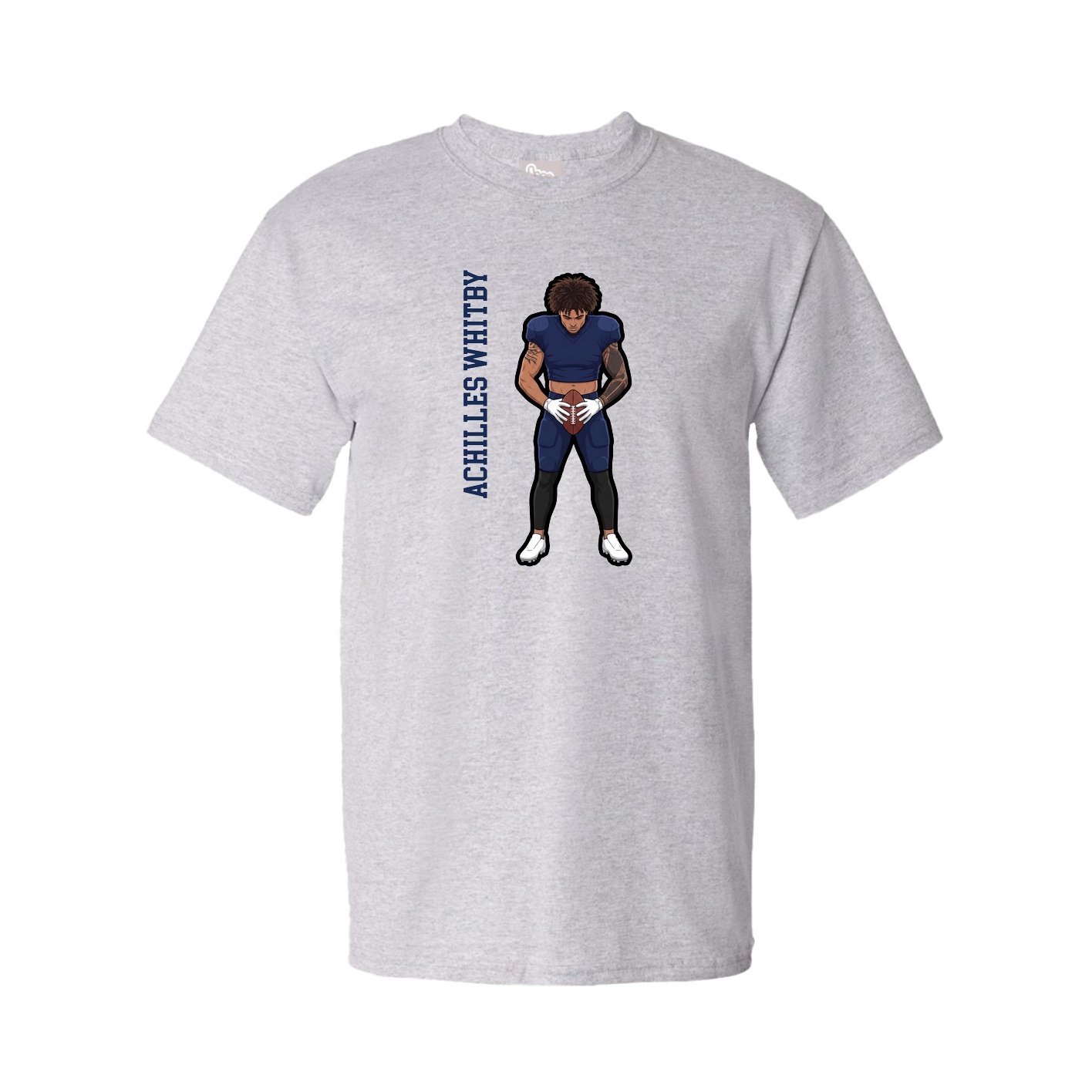Youth Tee — Name Vertical in Grey