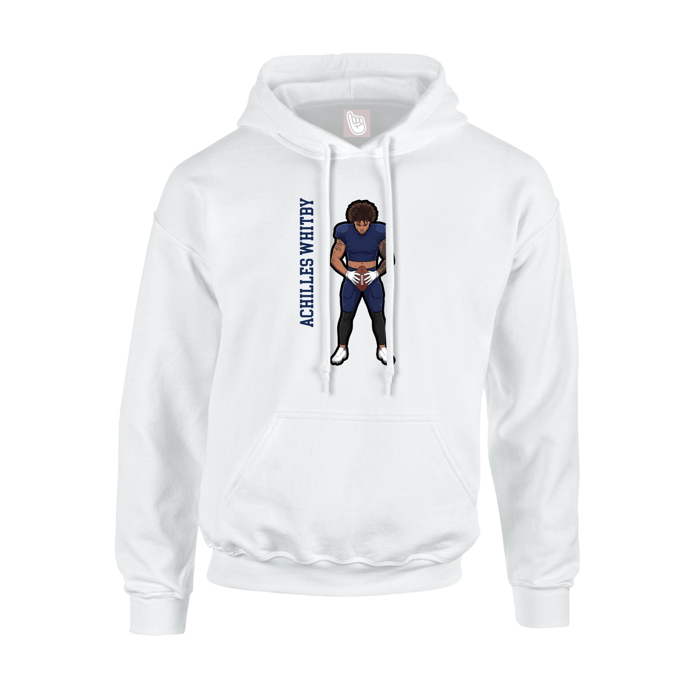 Youth Hoodie — Name Vertical in White