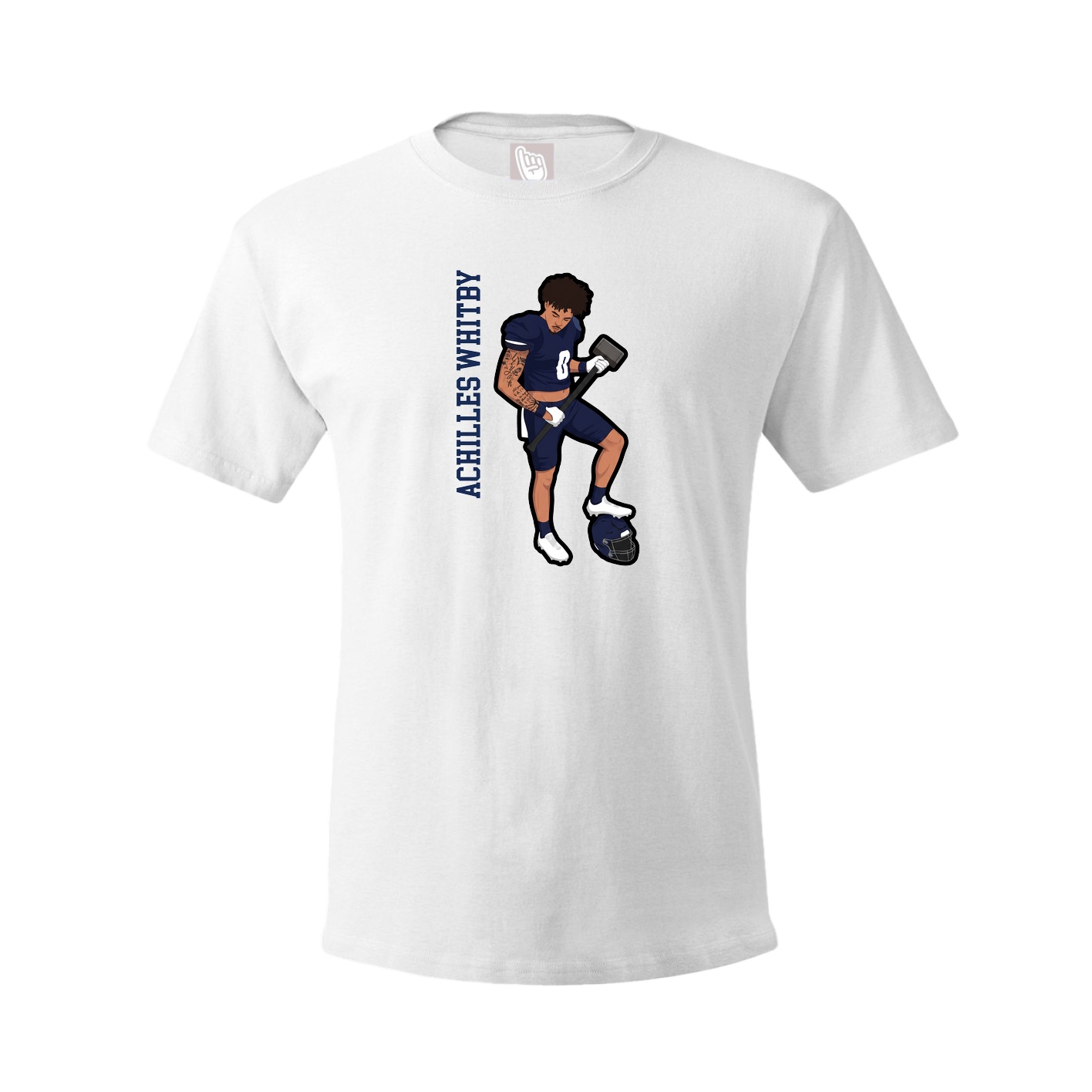 Tee — Name Vertical in White