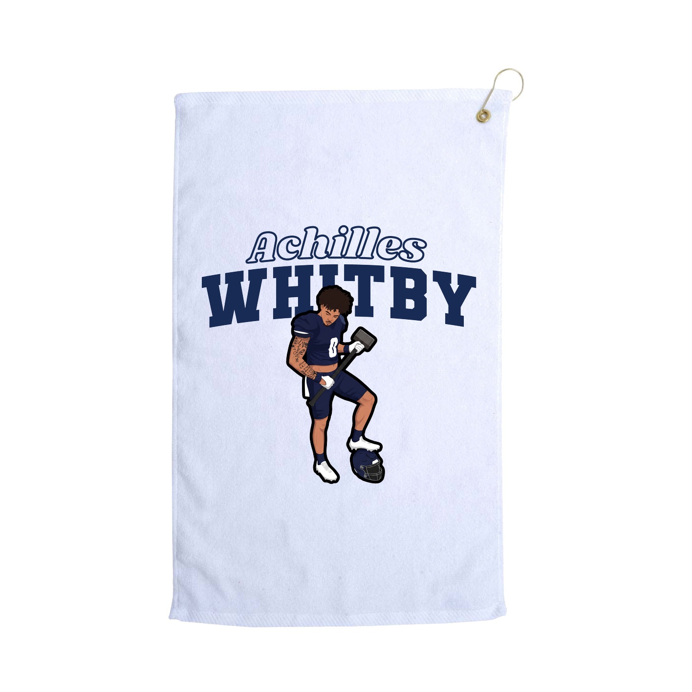 Golf Towel — Name Arch in White