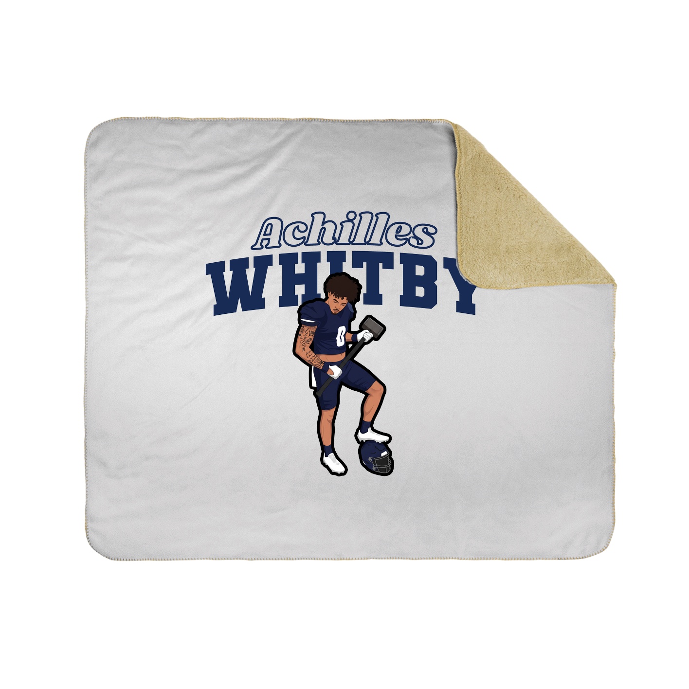 Throw Blanket — Name Arch in White
