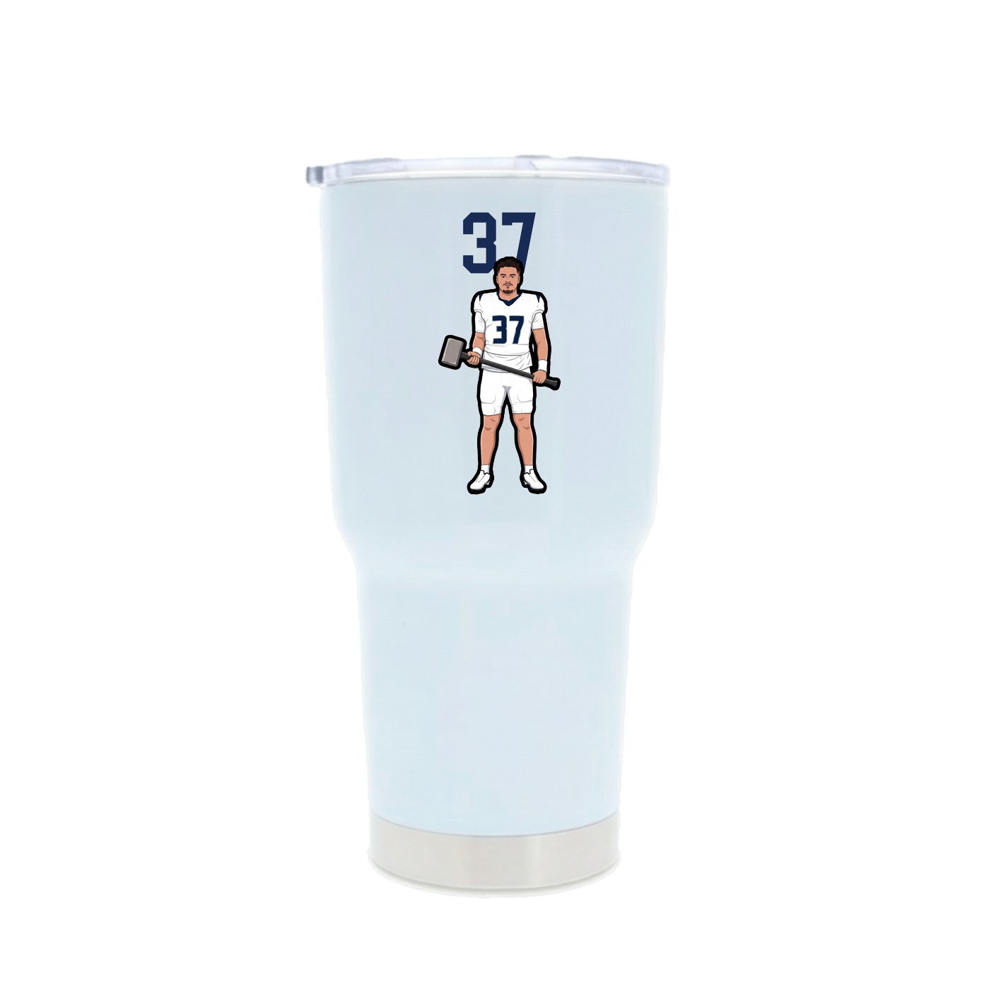 30oz Stainless Steel Tumbler — Number Top in White
