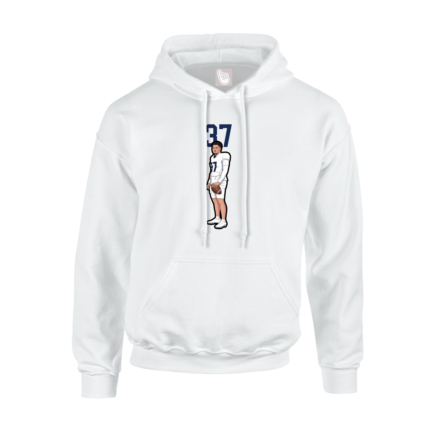 Hoodie — Number Top in White