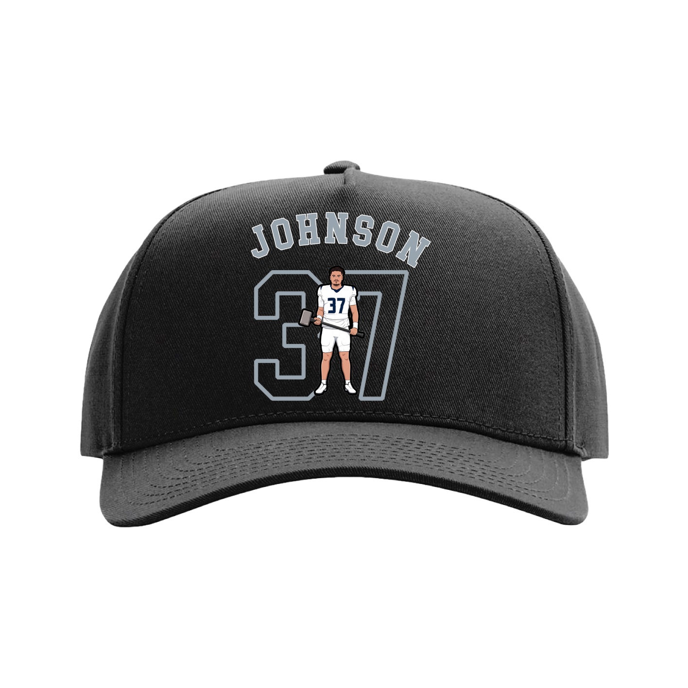 Full Fabric Five-Panel Champ Cap — Shirsey Arch in Black