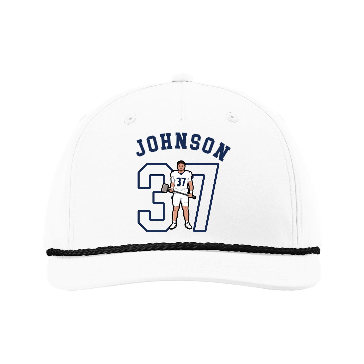 Five-Panel Classic Rope Cap — Shirsey Arch in White