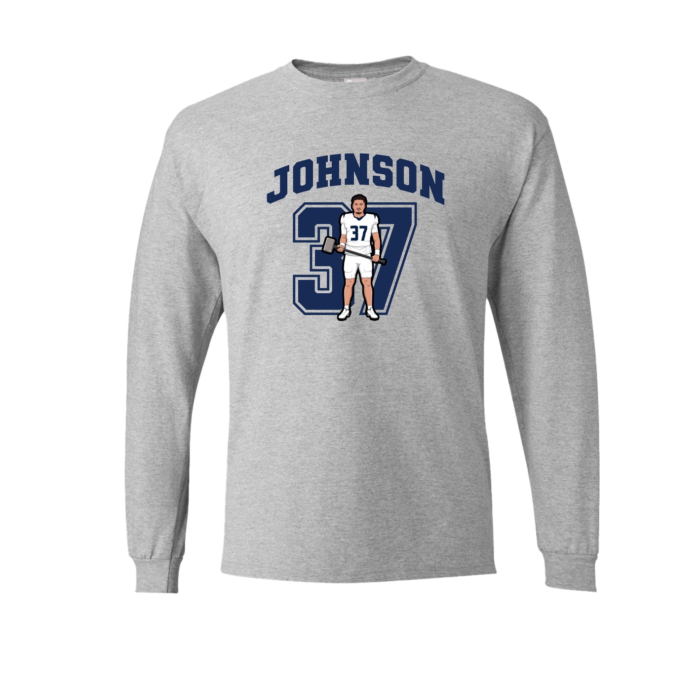 Long Sleeve Tee — Number in Grey