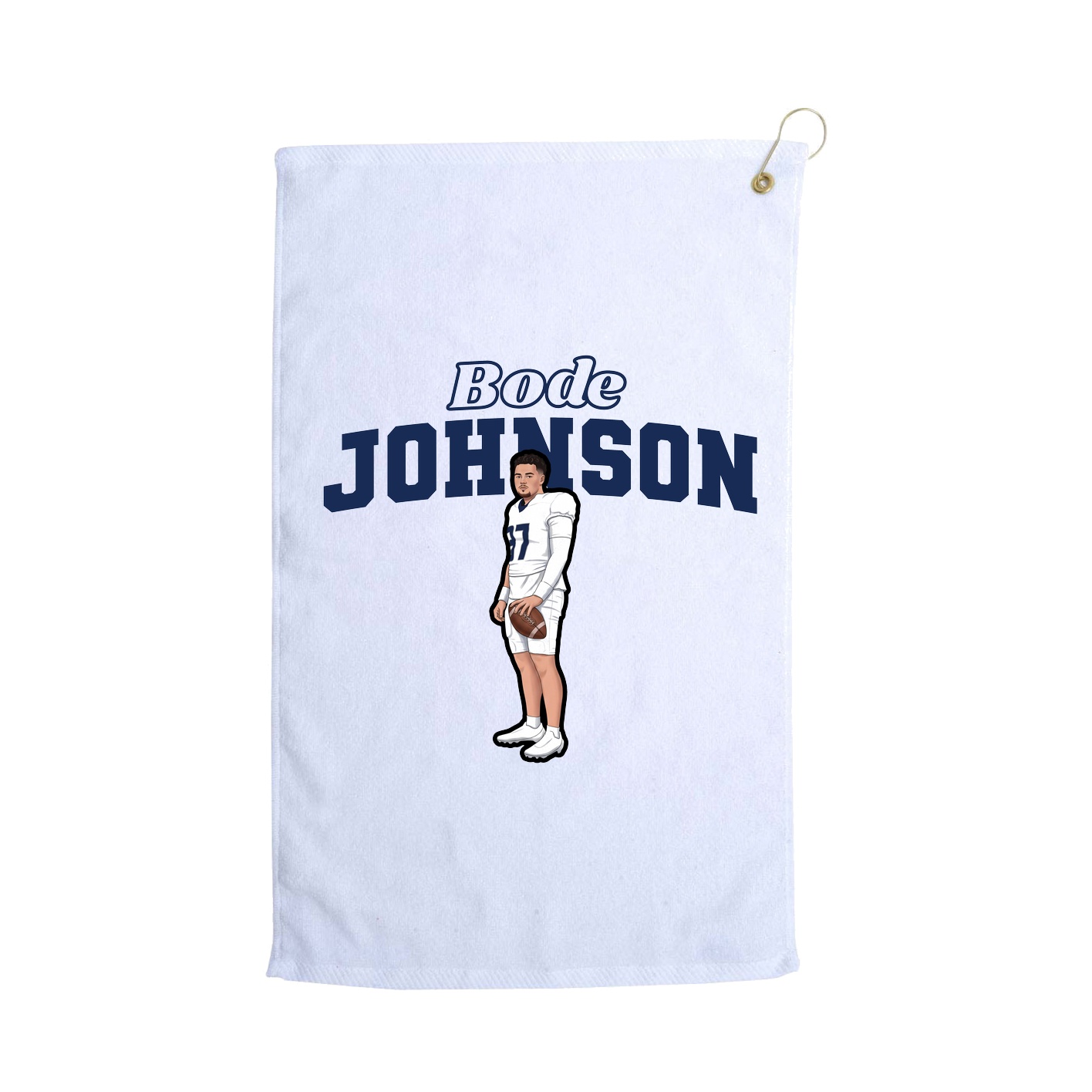 Golf Towel — Name Arch in White