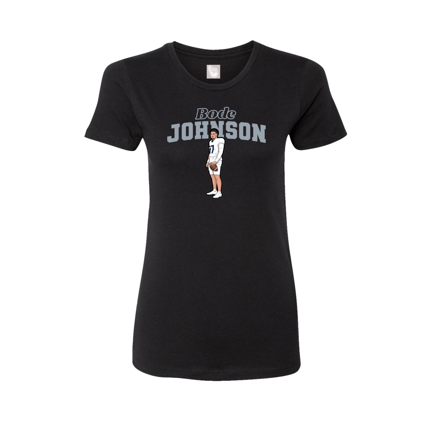 Fitted Women's Tee — Name Arch in Black