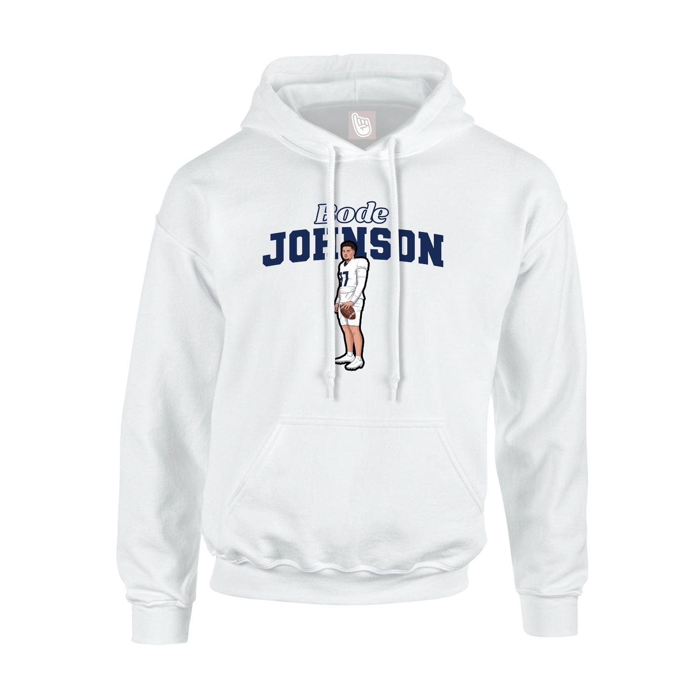 Youth Hoodie — Name Arch in White