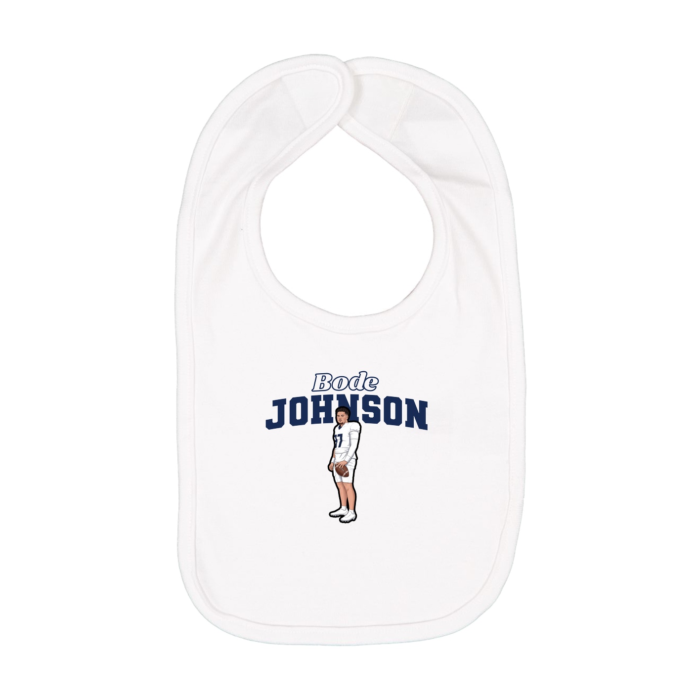 Infant Bib — Name Arch in White