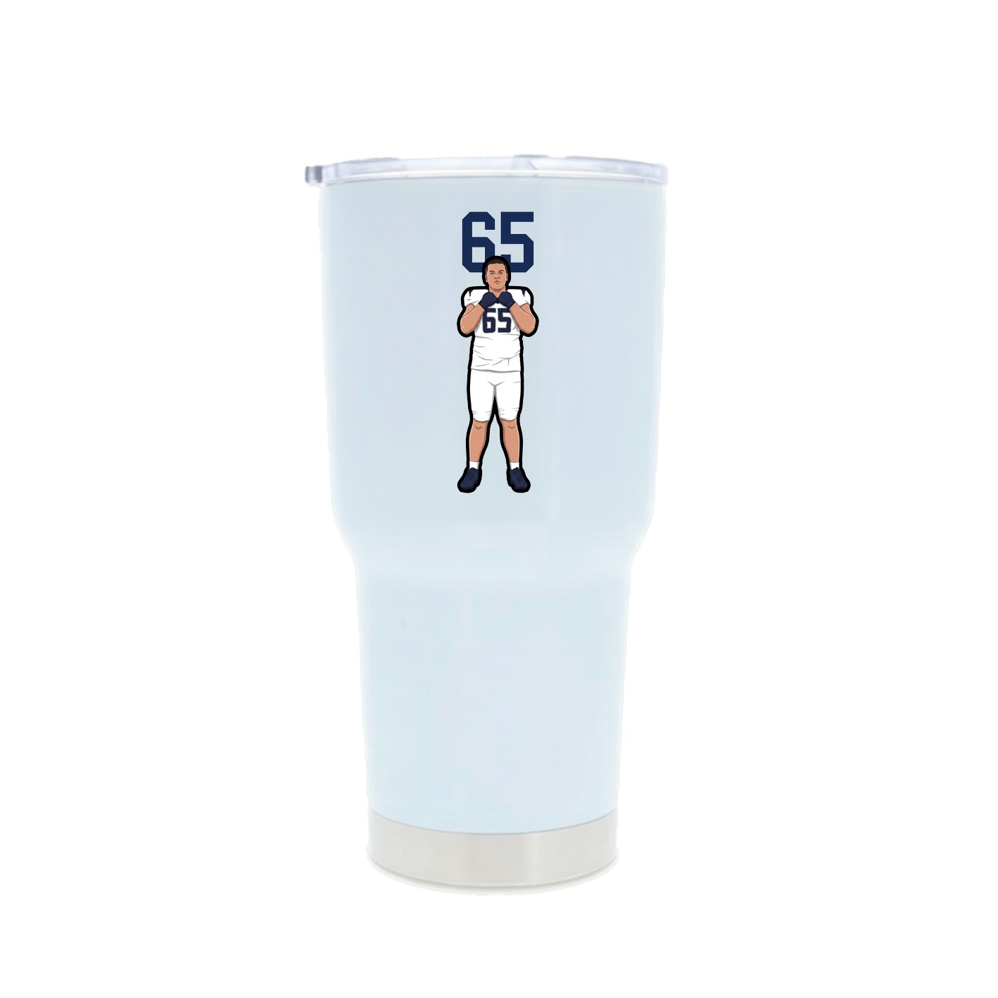 30oz Stainless Steel Tumbler — Number Top in White