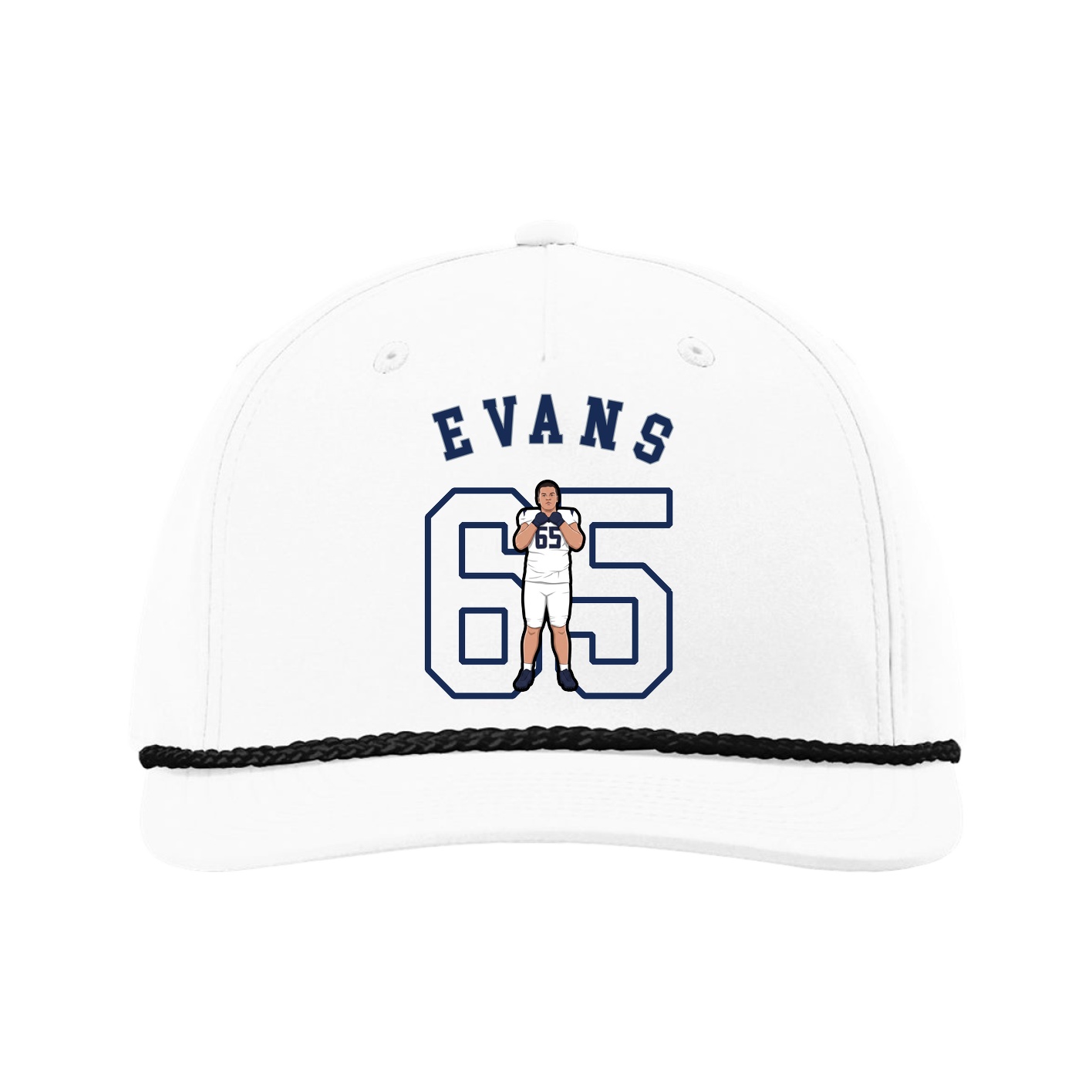 Five-Panel Classic Rope Cap — Shirsey Arch in White