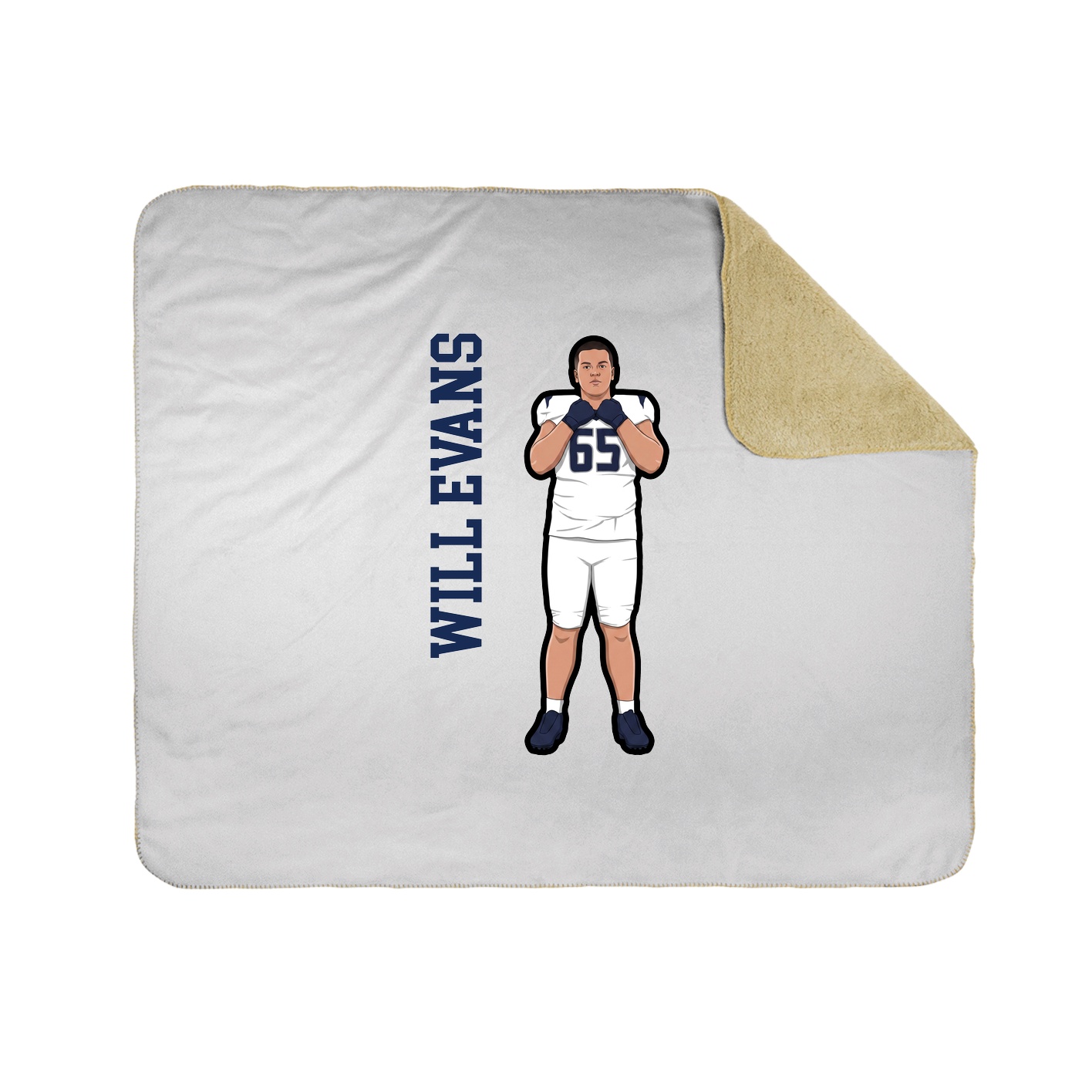 Throw Blanket — Name Vertical in White